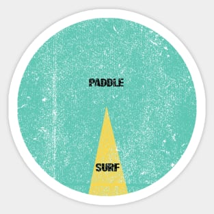 Surf and Paddle - funny surfers piechart Sticker